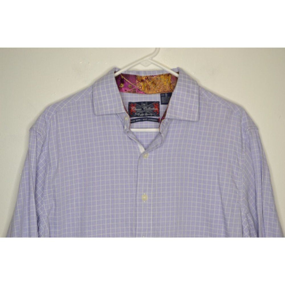 English Laundry Men's Xl Blue Houndstooth Button Down Long Sleeve Shirt — image 2 of 8